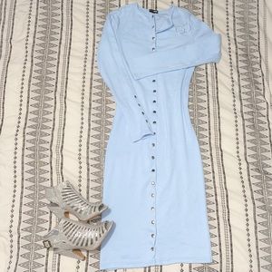 Fashion Nova light blue sweater vintage jams dress
